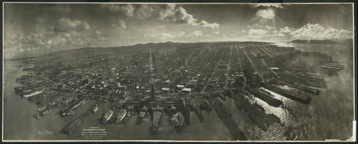 1906 aerial image of San Franciso