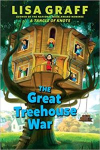 The book cover for The Great Treehouse War