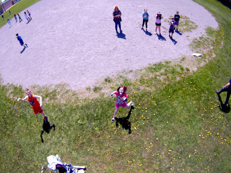 View of students from Aeropod