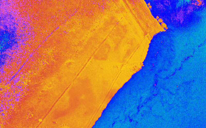 Aerial Infragram Image of Headwaters State Park, MT - processed for vegetation identification