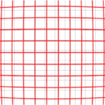 Icon for FisheyeGL software depicting black grid overlaid with a distorted red grid