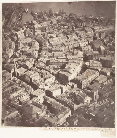 An aerial view of Boston taken by James Wallace Black in 1860. (Boston Public Library)