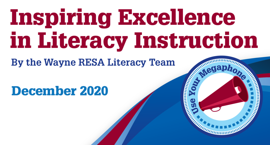 Literacy Newsletter December 2020 logo with title, date and megaphone