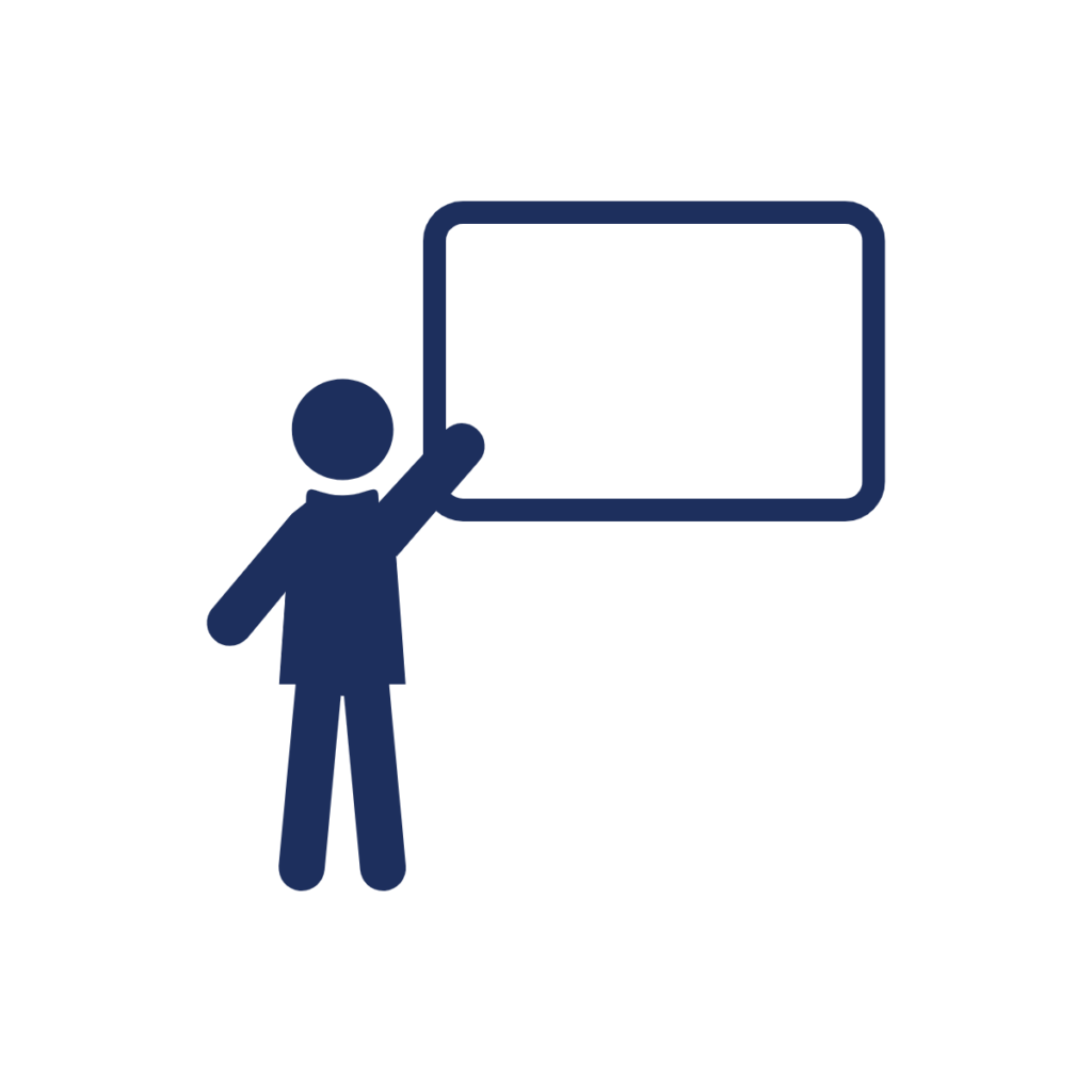Image of a person at a chalkboard