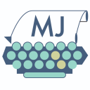 Blogger Matthew Johnson's logo: a typewriter with his initials.